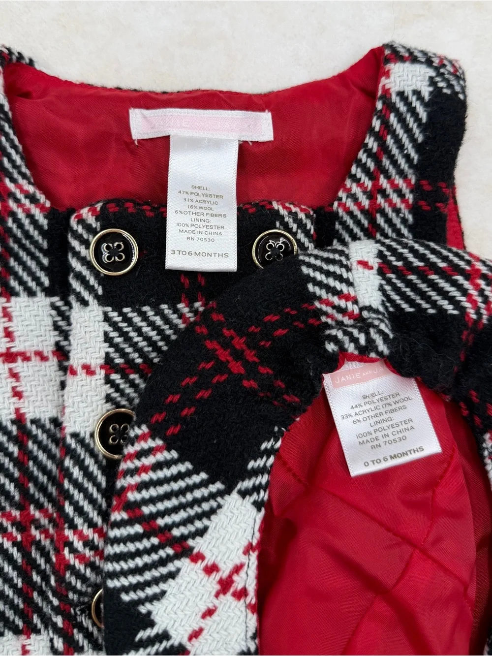 Janie and Jack Leopard Chic Plaid Dress with Matching Hat
